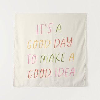 Cute Pastel Hand Lettering Motivational Quote Art  Tapestry