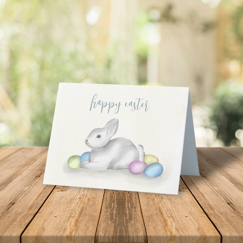 Cute Pastel Happy Easter Bunny Simple Classic  Note Card
