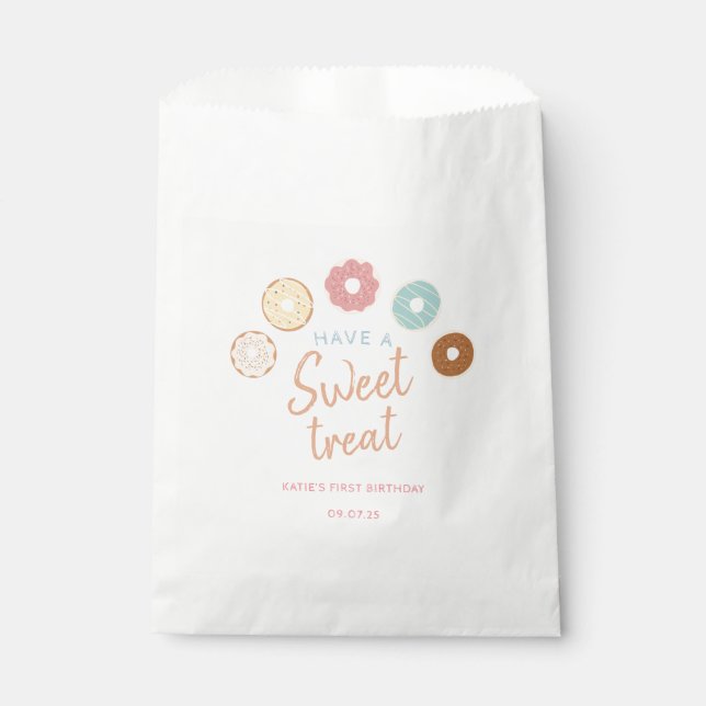 Cute Pastel Have a Sweet Treat Birthday Favor Bag (Front)