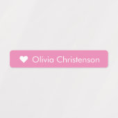Cute Pastel Heart Name Skinny Kids' Labels | Zazzle
