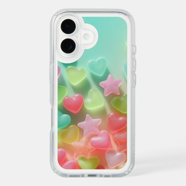 Cute Pastel Heart & Star Pattern Speck iPhone Case (Front)