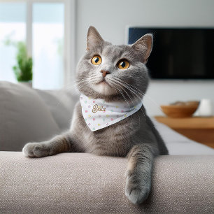 Cute Pastel Hearts Pattern Pet Bandana Collar