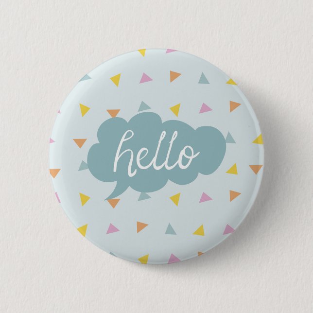 Cute Pastel Hello Button (Front)