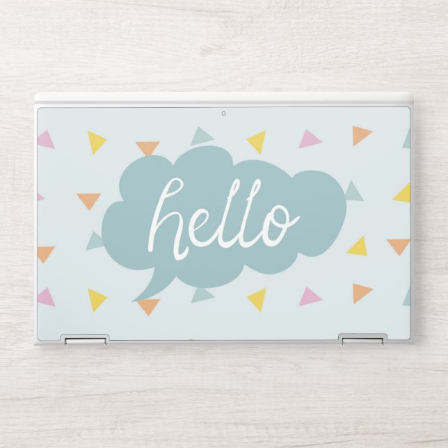 Cute Pastel Hello HP Laptop Skin (Front)