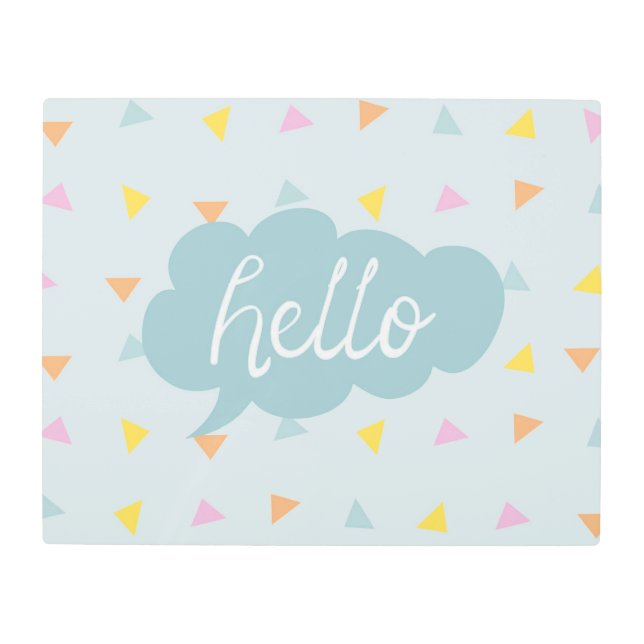 Cute Pastel Hello Metal Print (Front)