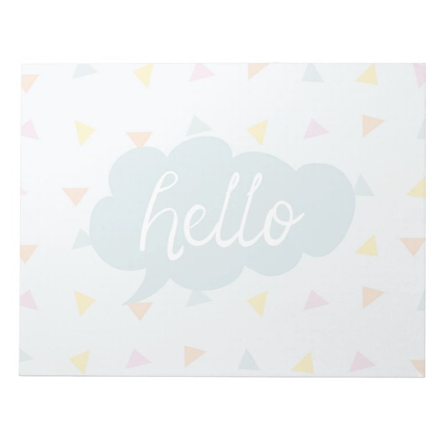 Cute Pastel Hello Notepad (Front)