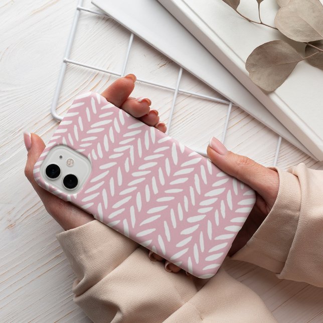 Cute pastel herringbone pattern on pink Case-Mate iPhone case (Creator Uploaded)