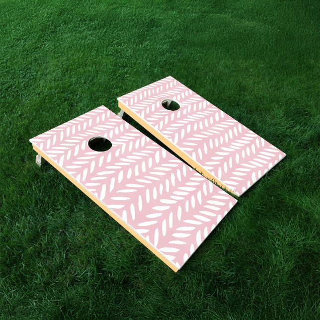 Cute pastel herringbone pattern on pink cornhole set (Cute pastel herringbone pattern on pink cornhole set
)