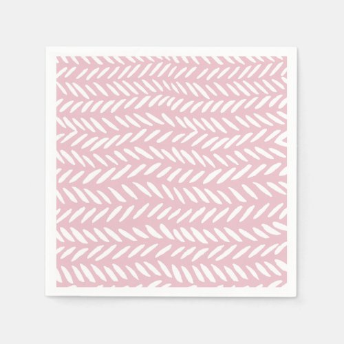 Cute pastel herringbone pattern on pink napkins