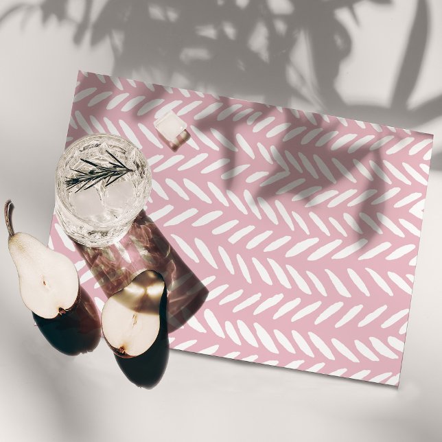 Cute pastel herringbone pattern on pink placemat (Creator Uploaded)