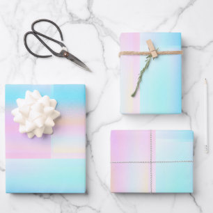 Cute Pastel holographic glitter Wrapping Paper Sheets