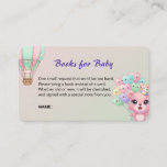 &quot;Cute Pastel Hot Air Balloon Books for Baby Card&quot; Enclosure Card