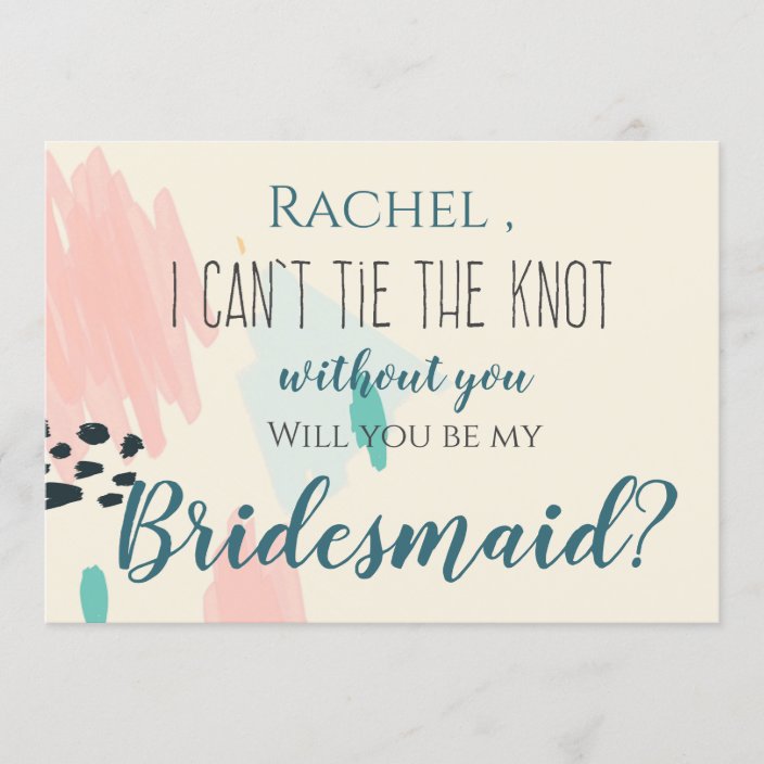 Cute Pastel I can't Tie The Knot Without You Invitation | Zazzle.com