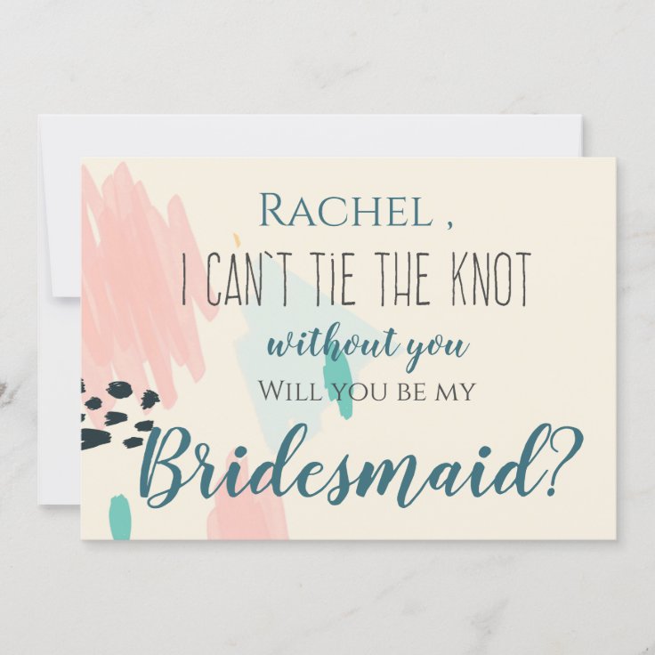 Cute Pastel I can't Tie The Knot Without You Invitation | Zazzle