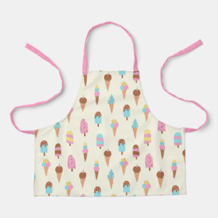 Cute Pastel Ice Cream Sweets Pattern Apron