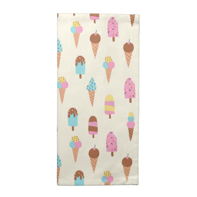 Cute Pastel Ice Cream Sweets Pattern Cloth Napkin (Half Fold)