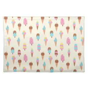 Cute Pastel Ice Cream Sweets Pattern Cloth Placemat