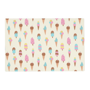 Cute Pastel Ice Cream Sweets Pattern Placemat