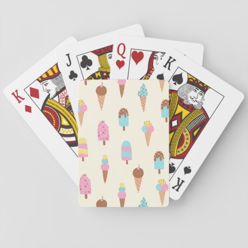 Cute Pastel Ice Cream Sweets Pattern Playing Cards