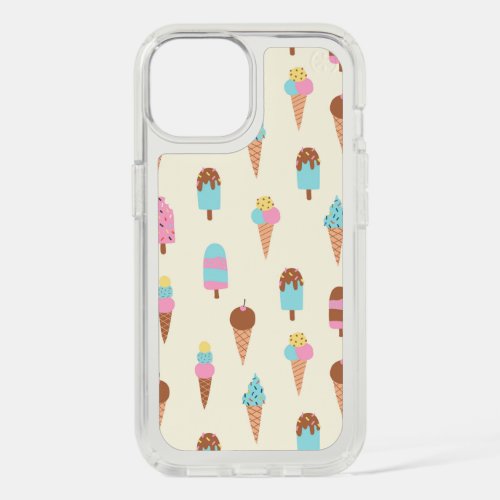 Cute Pastel Ice Cream Sweets Pattern iPhone 15 Case