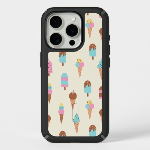 Cute Pastel Ice Cream Sweets Pattern iPhone 15 Pro Case
