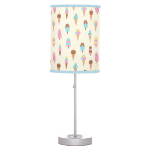 Cute Pastel Ice Cream Sweets Pattern Table Lamp