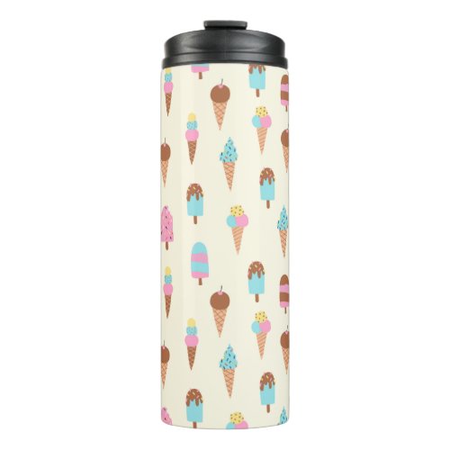 Cute Pastel Ice Cream Sweets Pattern Thermal Tumbler