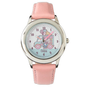 Cute Pastel Ice Cream Truck Bunny And Penguin Watch