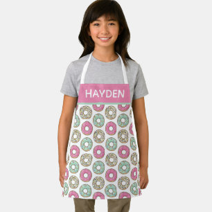 Cute Pastel Icing Donuts Pattern Personalised Apron