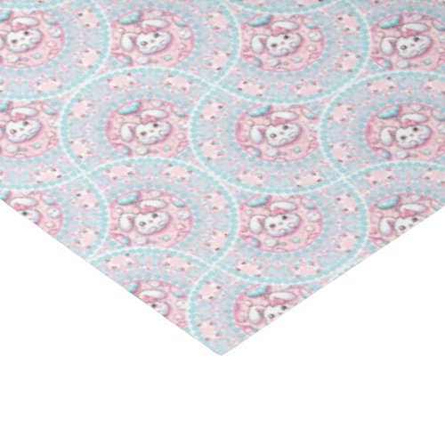 Cute Pastel Kawaii Bunny Dot Mandala Art Deco Fans Tissue Paper