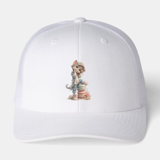 Cute Pastel Kitten Macaron Lover Women's Baseball (Front)