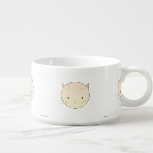 Cute Pastel Kitty Faces Pink Blue Green Yellow Bowl