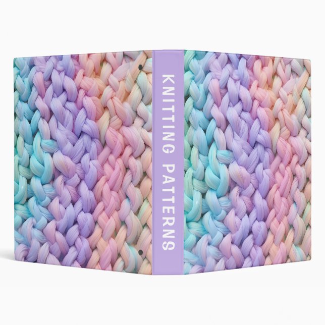 Cute pastel Knitting Yarn Balls Colorful  3 Ring Binder (Background)