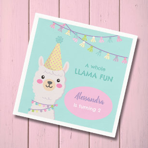 Cute pastel llama party napkins