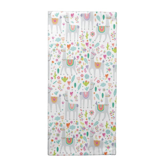 Cute Pastel Llama Pattern Cloth Napkin (Half Fold)