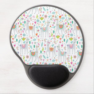 Cute Pastel Llama Pattern Gel Mouse Pad