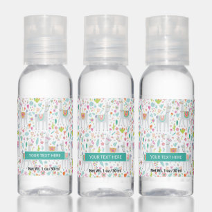 Cute Pastel Llama Pattern Hand Sanitizer