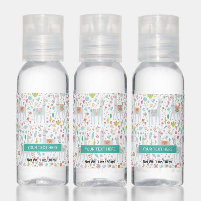 Cute Pastel Llama Pattern Hand Sanitizer (Set)