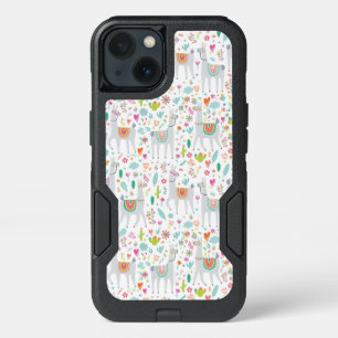 Cute Pastel Llama Pattern iPhone 13 Case