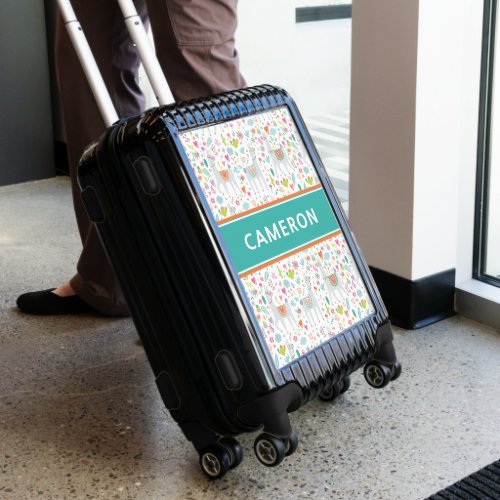 Cute Pastel Llama Pattern  Personalize Luggage