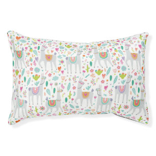 Cute Pastel Llama Pattern Pet Bed
