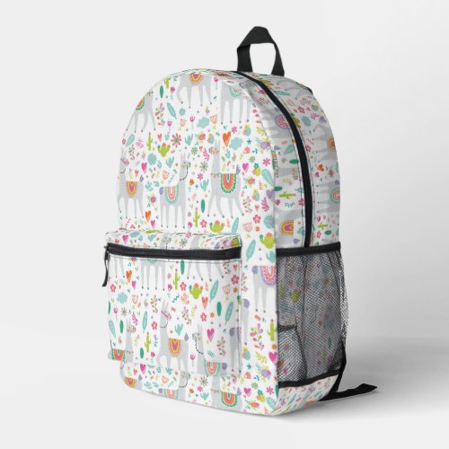 Cute Pastel Llama Pattern Printed Backpack