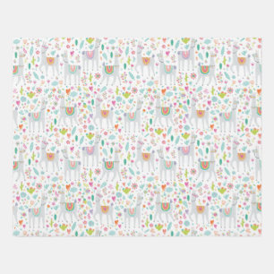 Cute Pastel Llama Pattern Rug