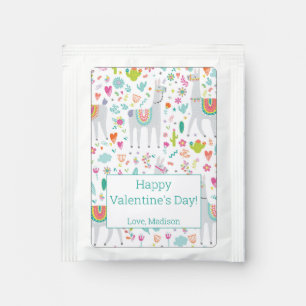 Cute Pastel Llama Pattern Tea Bag Drink Mix