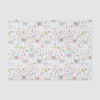 Cute Pastel Llama Pattern Tissue Paper