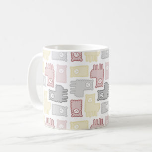Cute Pastel Llama Puzzle Pattern Coffee Mug