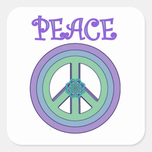 Cute Pastel Lotus Peace Symbol Sticker