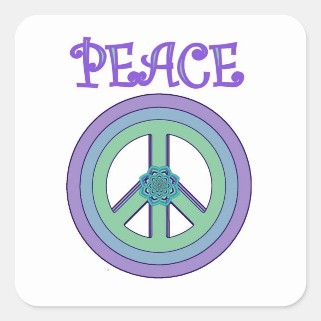 Cute Pastel Lotus Peace Symbol Sticker (Front)