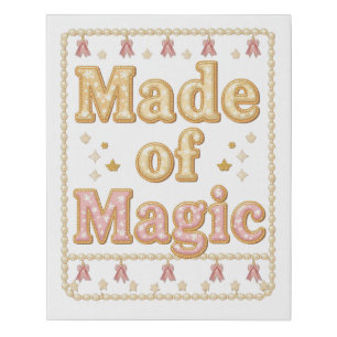 Cute Pastel Magic Saying for Kids Faux Canvas Print