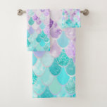 Cute Pastel Mermaid Bathroom Decor Towels at Zazzle